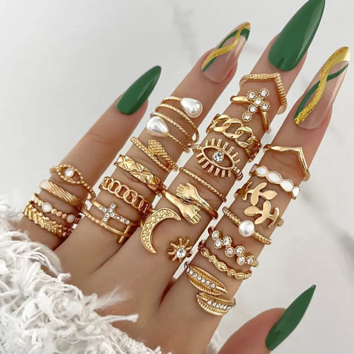 Oil Dripping Knuckle Ring Set